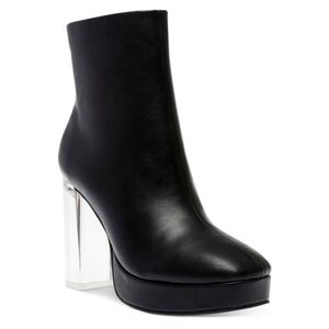 Charlee Lucite Bottom Platform Booties, Size 9.5